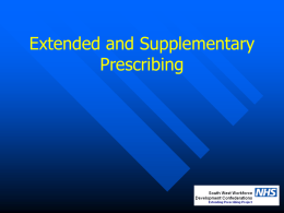 Supplementary Prescribing