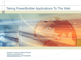 Taking PowerBuilder to the Web