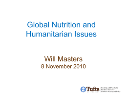 Global Nutrition and Humanitarian Issues