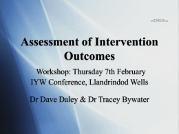 Assessment of intervention outcome