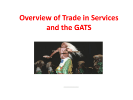 Overview of Trade in Services and the GATS
