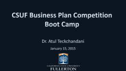 Dr. Atul Teckchandani’s PowerPoint from First Boot Camp