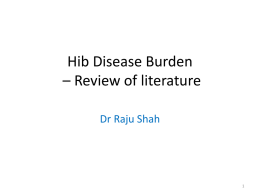 Hib Disease Burden – Review of literature