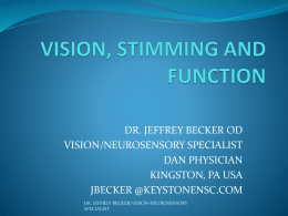 VISION, STIMMING AND FUNCTION - Child Early Intervention