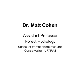 Dr. Taylor Stein - School of Forest Resources & Conservation