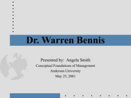 Dr. Warren Bennis
