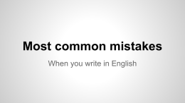 Most common mistakes