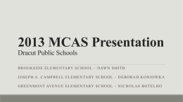 2013 MCAS Presentation Dracut Public Schools