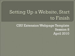 Setting Up a Website, Start to Finish