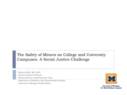 The Safety of Minors on College and University Campuses: A