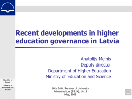 Higher education system in Latvia