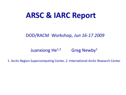 Regional Arctic Climate System Model (RACM) – Project Overview