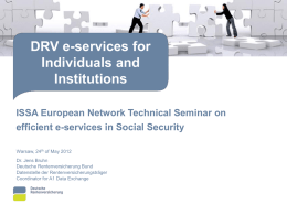 DRV e-services for Individuals and Institutions