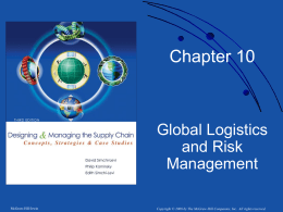 Chapter 10. Global Logistics and Risk Management