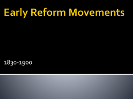 Early Reform Movements - Rochester City School District