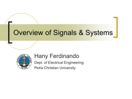 Overview of Signals & Systems