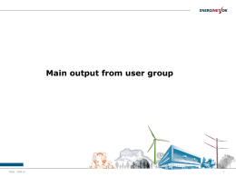Main output from user group