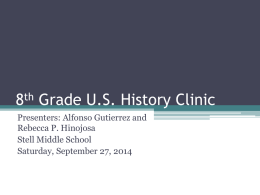 8th Grade U.S. History Clinic