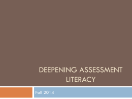 Deepening Assessment Literacy