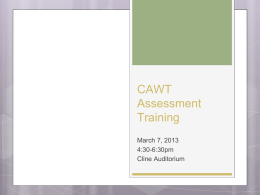 CAWT Assessment Training - Duval County Public Schools