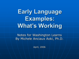 Early Language Examples