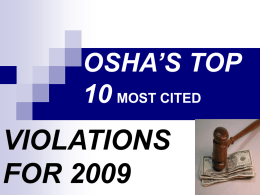 OSHA’S TOP 10 MOST CITED - Clark County School District