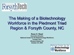 The Making of a Biotechnology Workforce in the Piedmont