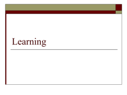 Learning - AP Psychology