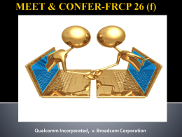 MEET AND CONFER-FRCP 26 (f) - Welcome to the Corporate