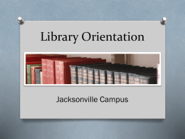 Library Orientation - Gordon-Conwell Theological Seminary