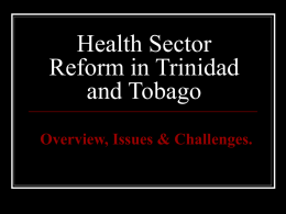 Health Sector Reform in Trinidad and Tobago