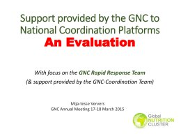 GNC Update - Nutrition Cluster