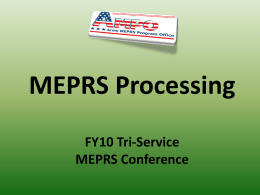 MEPRS Processing