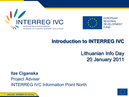 PowerPoint Presentation INTERREG IVC
