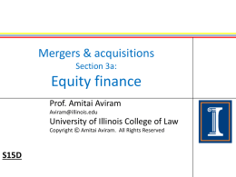 BA Section 6a: Equity finance