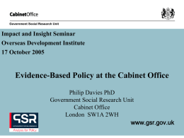 1 - Phil Davies - Overseas Development Institute (ODI)