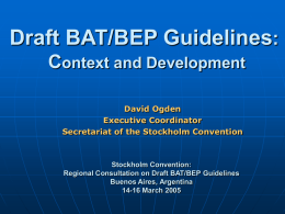 Stockholm Convention: Regional Consultation on the Draft