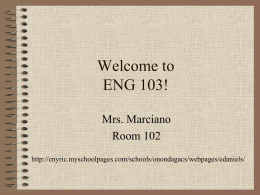 Welcome to ENG 103! - Onondaga Central School District