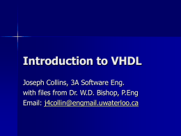 Introduction to VHDL - University of Waterloo