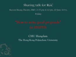 Sharing talk for RGC