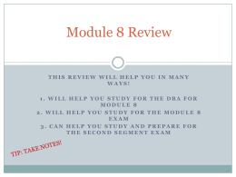 Module 8 Review