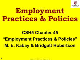 Employment Practices & Policies