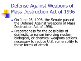 Defense Against Weapons of Mass Destruction Act of 1996 On