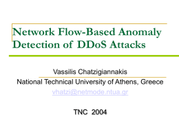 Network Flow-Based Anomaly Detection of DDoS Attacks