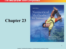 Numerical Differentiation Chapter 23