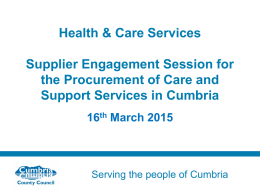 Presentation title - Welcome To Cumbria County Council