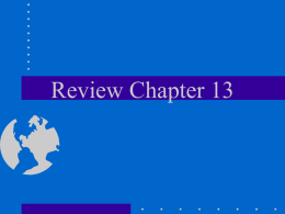 Review Chapter 13 - Kansas State University