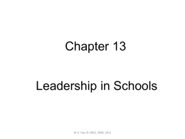 Chapter 13 Leadership in Schools