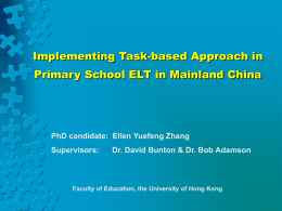 Implementing TBLT in Primary School ELT in Mainland China