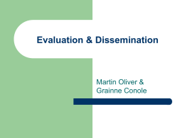 Evaluation & Dissemination